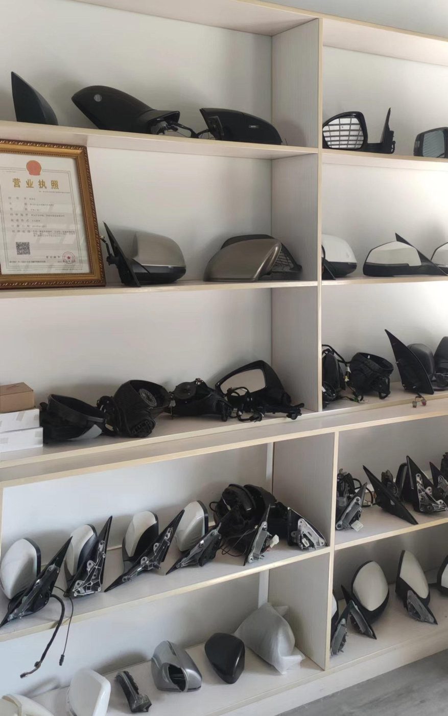 Sample room displaying finished rearview mirror assemblies